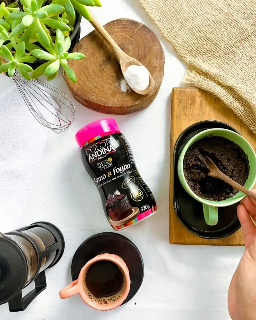 Embalagem de adoçante stevia em pó usado como alternativa ao xilitol