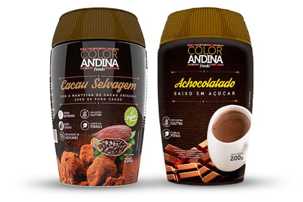 achocolatado e cacau selvagem color andina foods