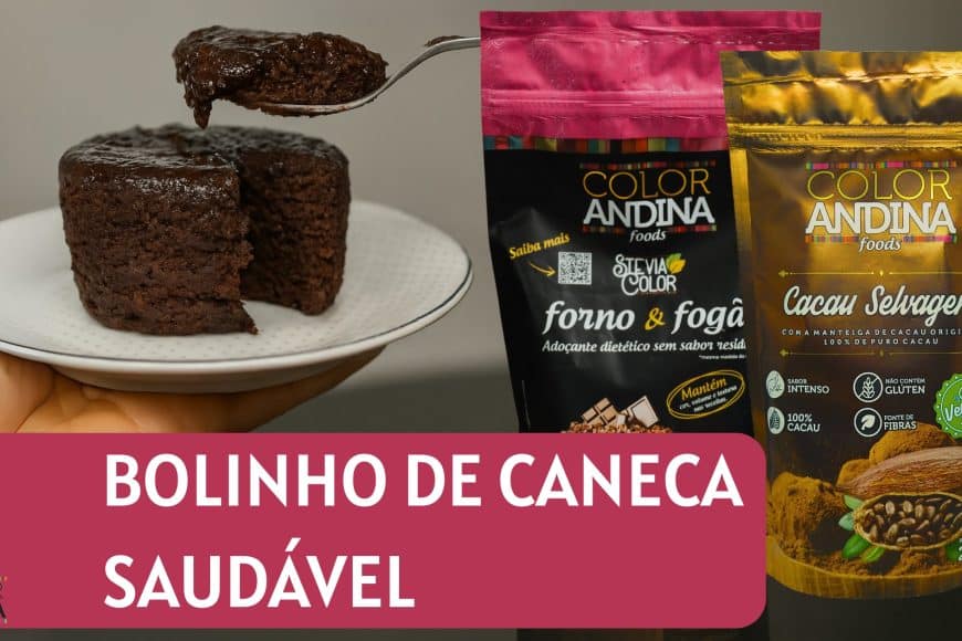 Bolinho de caneca com cacau e adoçante culinário