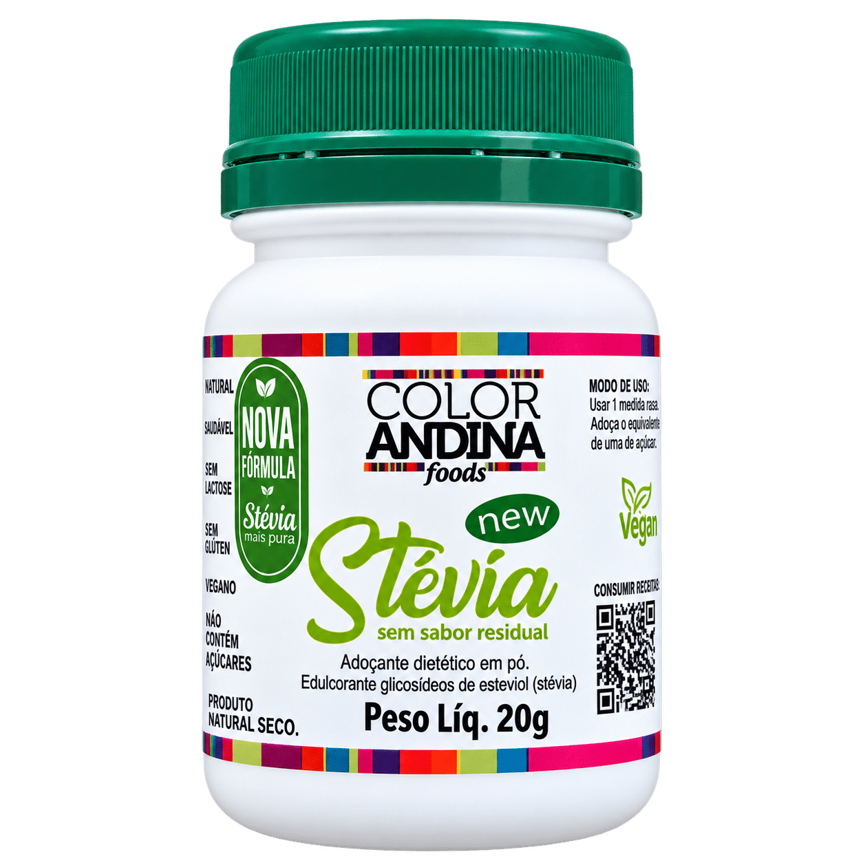 Stévia 20g Color Andina - nova embalagem